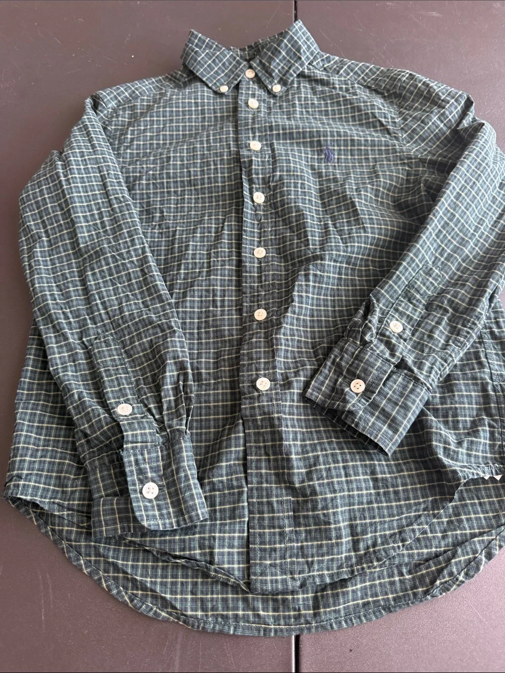 Ralph Lauren Green Plaid Button-Down Shirt
